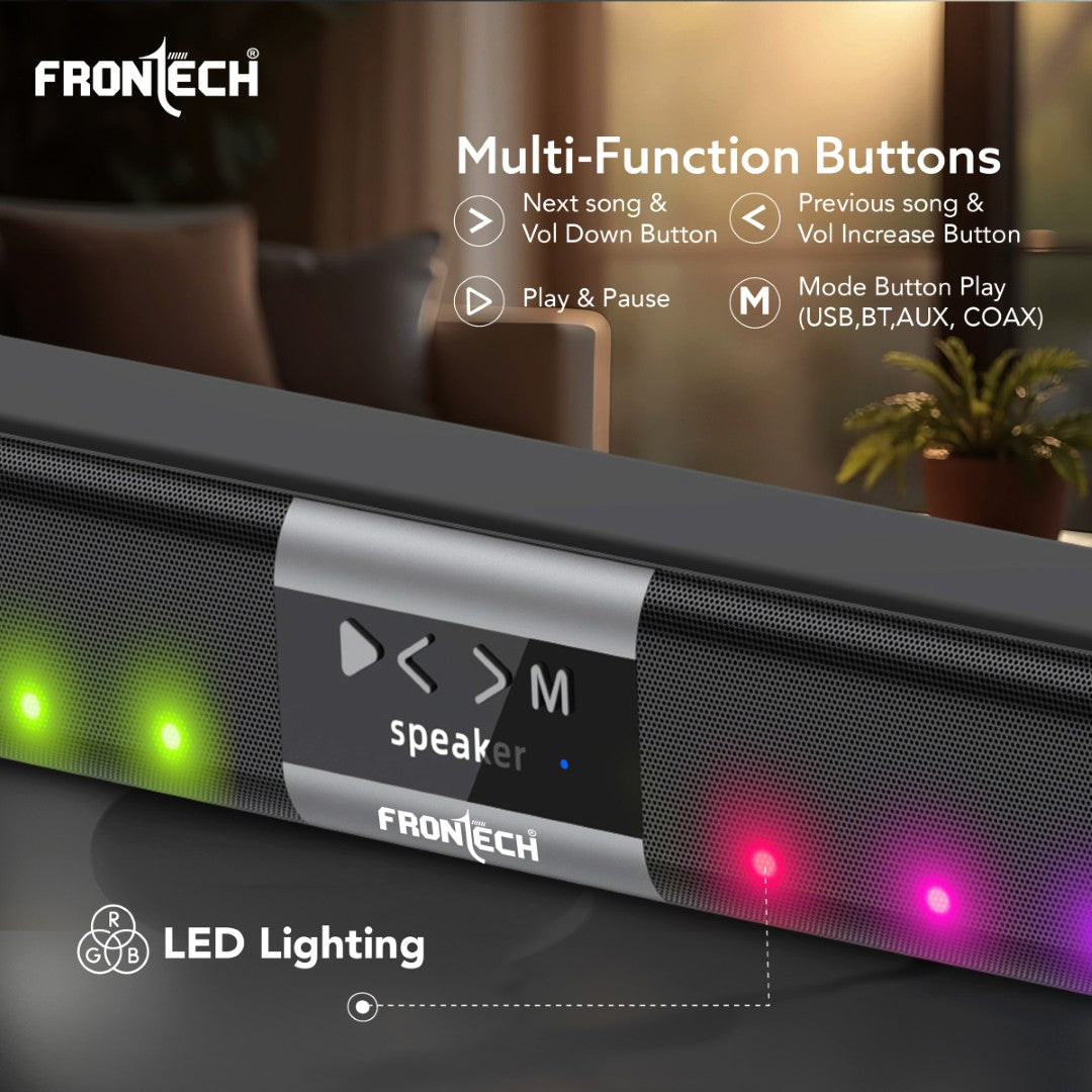 Frontech ECHOBAR Soundbar | 40W Dynamic Sound | Bluetooth 5.3 | Multi-Input Compact Design (SW-0192) Frontech ECHOBAR Soundbar | 40W Dynamic Sound | Bluetooth 5.3 | Multi-Input Compact Design (SW-0192)